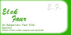 elek faur business card